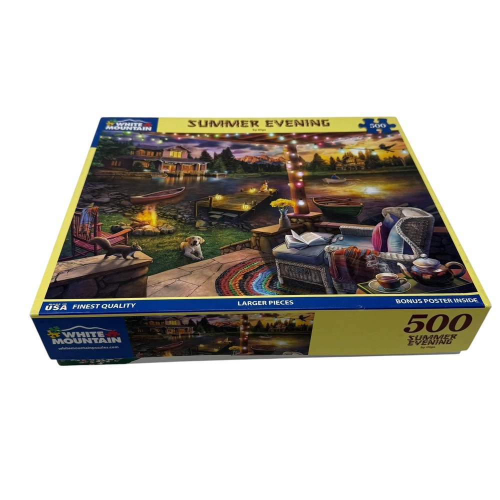 White Mountain Summer Evening 500 Piece Jigsaw Puzzle Olga Lake 1752 USA